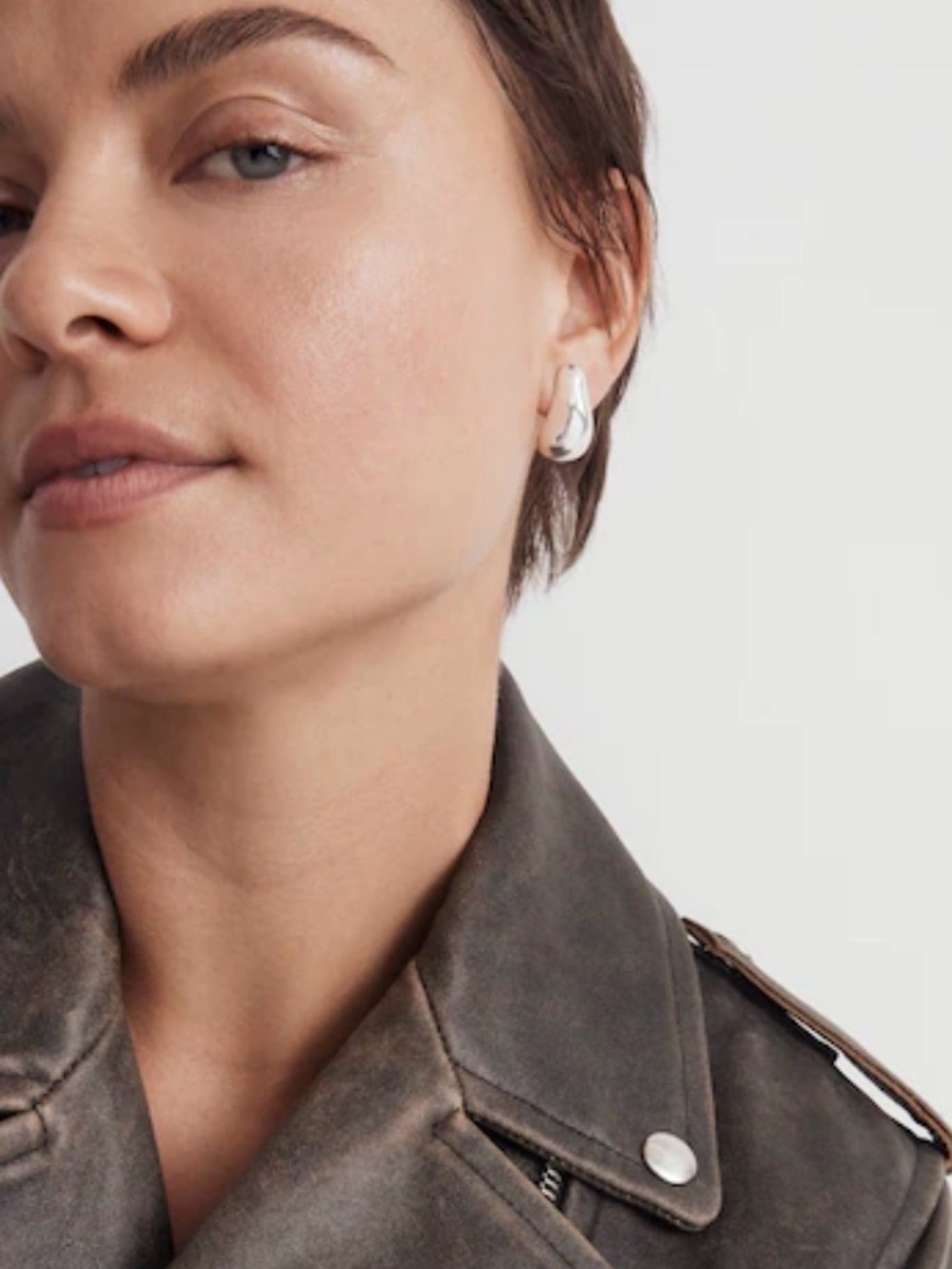 Madewell Silver Teardrop Statement Earrings